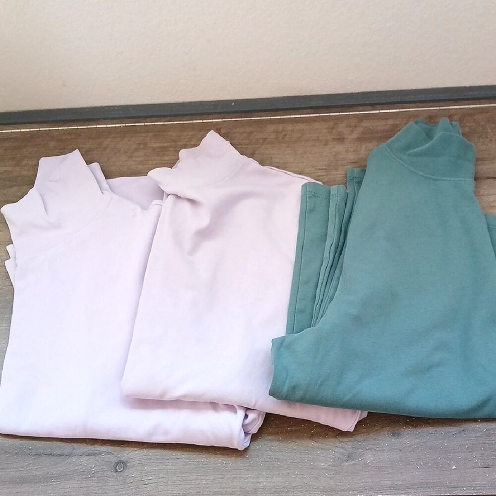 St. John's Bay Lot Of Three Mock Neck Turtleneck Long Sleeve Tops